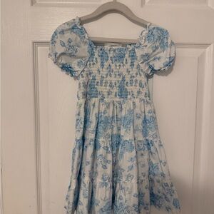 Bonnie Jean White and Blue Floral Dress